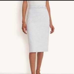 Gingham Pattern Pencil Skirt